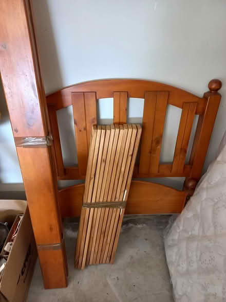Photo of free Single wooden bed and mattress (Burpengary) #1