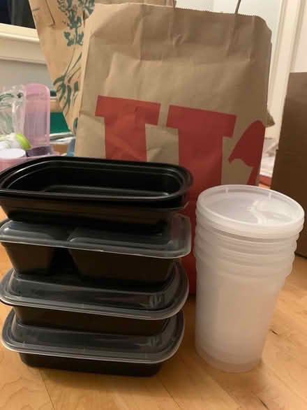 Photo of free Bagful of food storage containers (Bolton, MA) #1