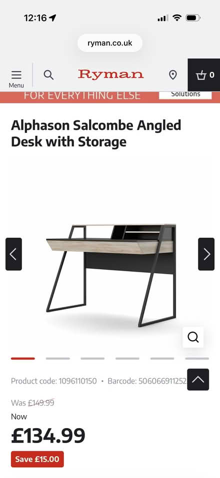 Photo of free Angular desk with two drawers (Shepherds Bush W12) #1