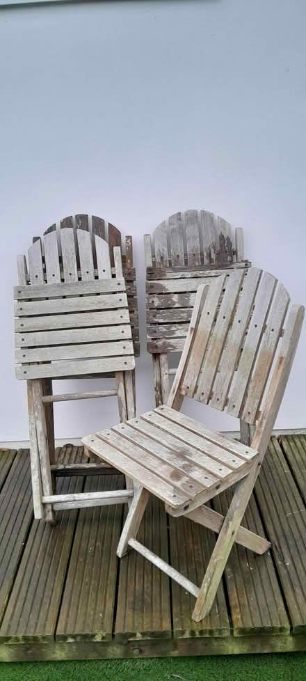 Photo of free Hardwood patio chairs (Eastbourne BN22) #1