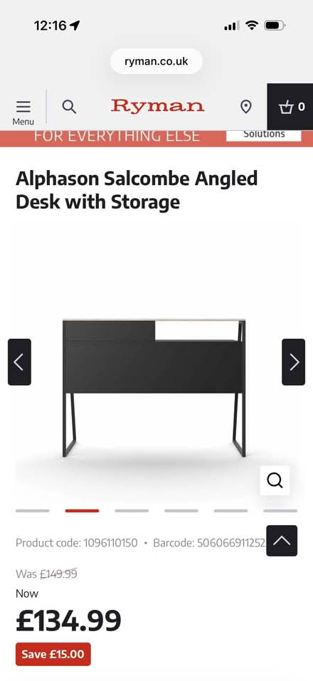 Photo of free Angular desk with two drawers (Shepherds Bush W12) #3