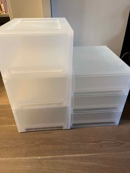 Photo of free 2 sets of plastic drawers (A4 paper size). (Shepherds Bush W14) #1
