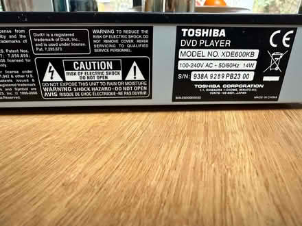 Photo of free Toshiba DVD player - upscaling to 1080p (Cox Green SL6) #2