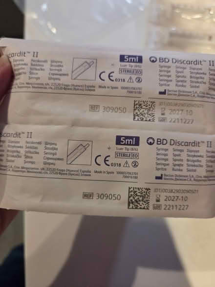 Photo of free 9x 5mm Syringes (Prestwich M25) #4