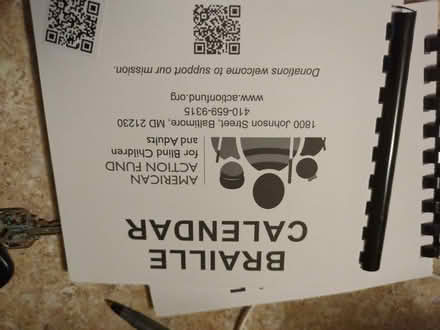 Photo of free Braille calendar (Bethany and Allen Heights) #1