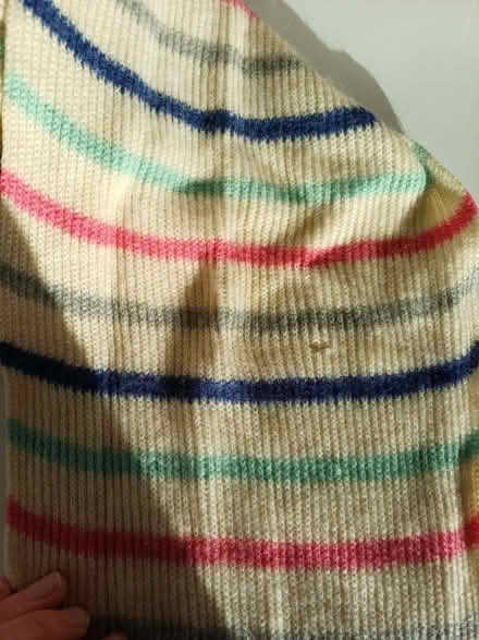 Photo of free 100% Cashmere Scarf – Cream with Pastel Stripes (Orgreave S13) #4