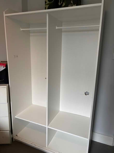 Photo of free Ikea white wardrobe (without doors) (Furzedown Tooting) #1