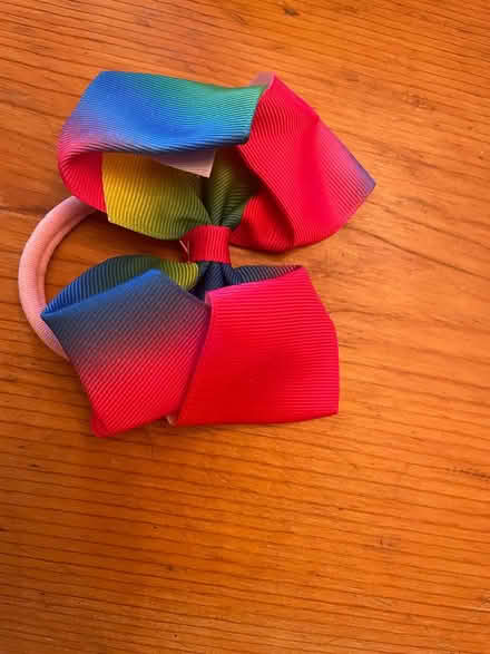 Photo of free cute hair tie w/bow (Wedgwood) #1