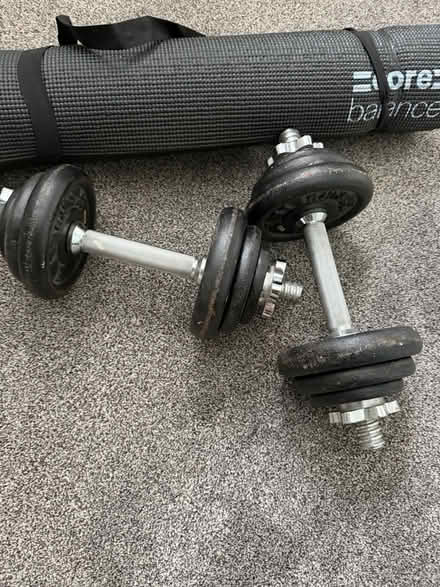 Photo of free Two dumbbells/weights/exercise mat (Prenton CH43) #2