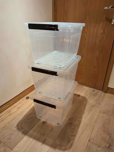 Photo of free Plastic storage bins (Hatton Wall, EC1N) #1