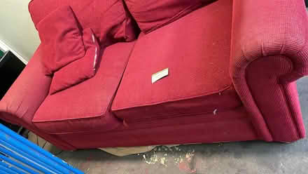 Photo of free Red sofa bed with fire label (Deptford SE8) #2