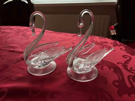 Photo of free Glass swans x 2 (Blackrock) #1