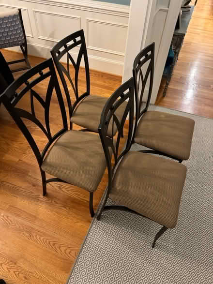 Photo of free 4 metal dining room chairs (Near Jamestown Elementary) #1