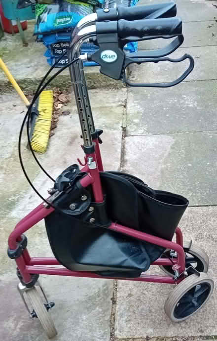 Photo of free Drive adult three wheeled walker with bag (Denton M34) #1