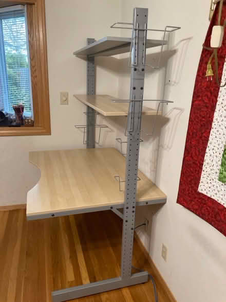 Photo of free IKEA desk with 2 shelves (Near Rainbow and Stelling) #3