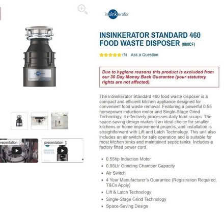 Photo of free Insinkerator 460 food waste disposal unit (Denton M34) #1