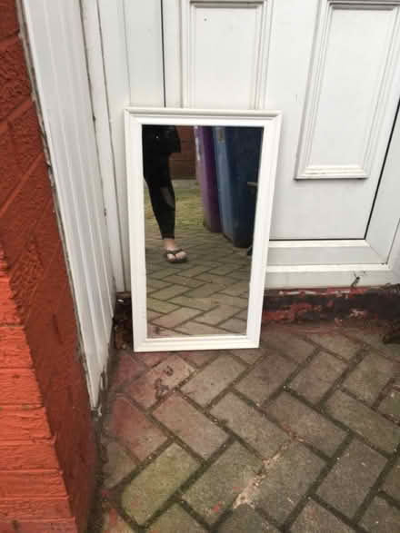 Photo of free Long White, wooden framed Mirror (Liverpool L6) #2