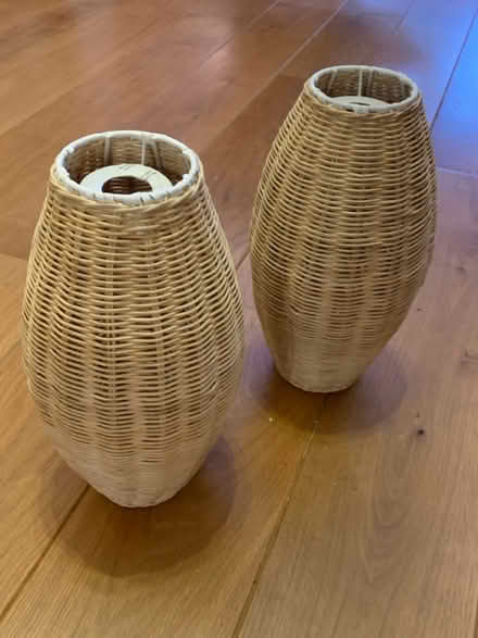 Photo of free Pair of natural cane lampshades (Abbots Langley (WD5)) #1