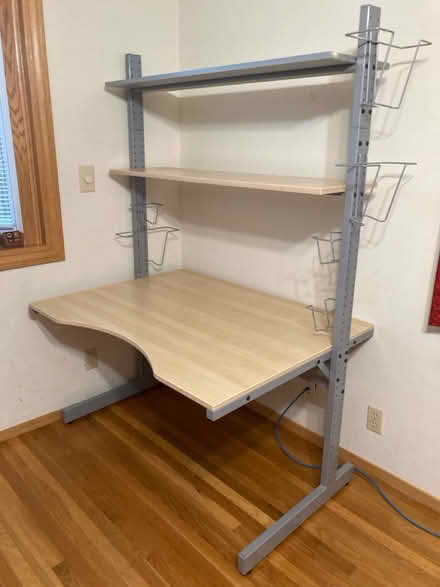 Photo of free IKEA desk with 2 shelves (Near Rainbow and Stelling) #1