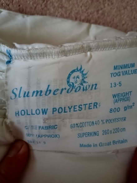 Photo of free Super King size duvet.Supet King duvet, 220x260cm. (Frimley Ward GU16) #2