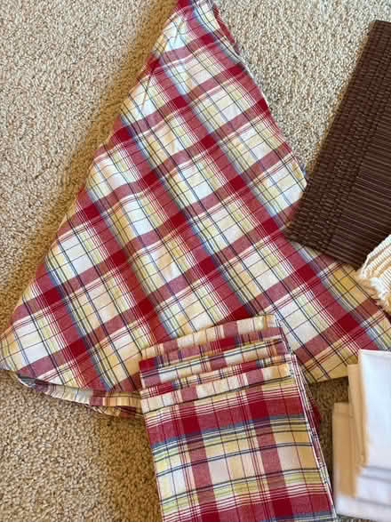 Photo of free Tablecloth, napkins, placemats (Hwy 76, Rancho Del Oro, O’side) #3