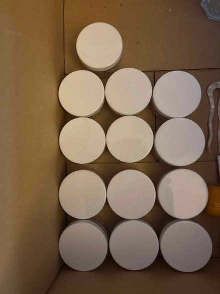 Photo of free 13 small plastic screw top jars (Limehouse E1) #1