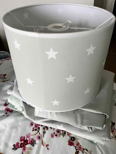 Photo of free Pale grey curtains and lightshade (Ensleigh) #2