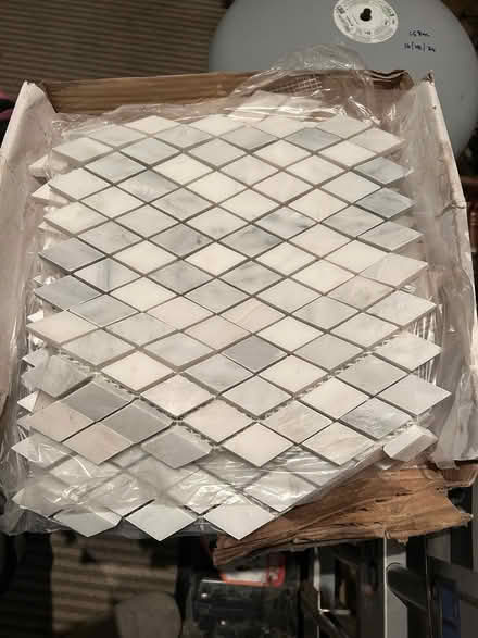 Photo of free Beautiful marble herringbone tiles (SW17 Upper Tooting) #1