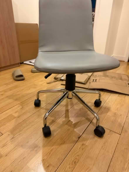 Photo of free Grey officer chair with wheels (W37Bn) #2