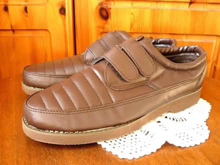 Photo of free Mens brown smart velcro shoes size7 (Woodside WD25) #1
