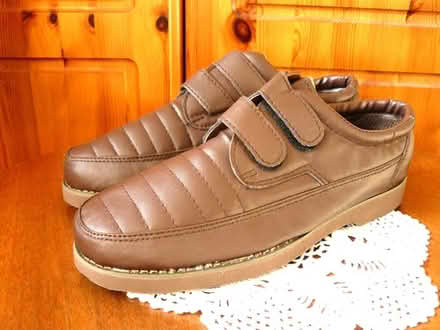 Photo of free Mens smart brown velcro shoes size7 (Woodside WD25) #1