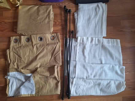 Photo of free Living/bedroom curtains + rods (Sunnyside) #1
