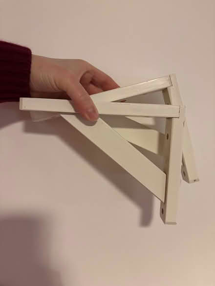 Photo of free White wooden shelf brackets (Stockport centre SK1) #1