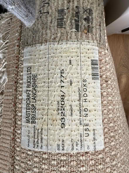 Photo of free Beige shaggy rug 1.6 m x 2.3 m (Urmston) #2