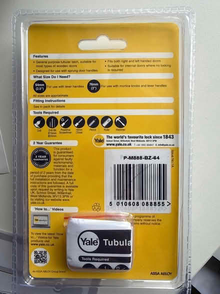 Photo of free Yale Tubular latch (SG7) #2