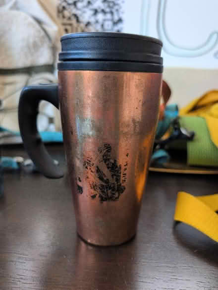 Photo of free Mysterious logo coppery travel mug (SW Berkeley) #1