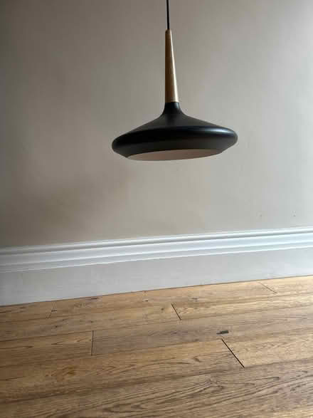 Photo of free Black and oak hanging ceiling light (Sutton Bridge) #2