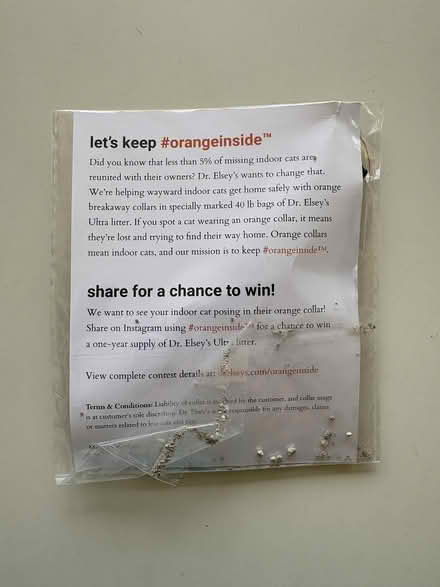 Photo of free Orange Breakaway Cat Collar (Studio City) #2