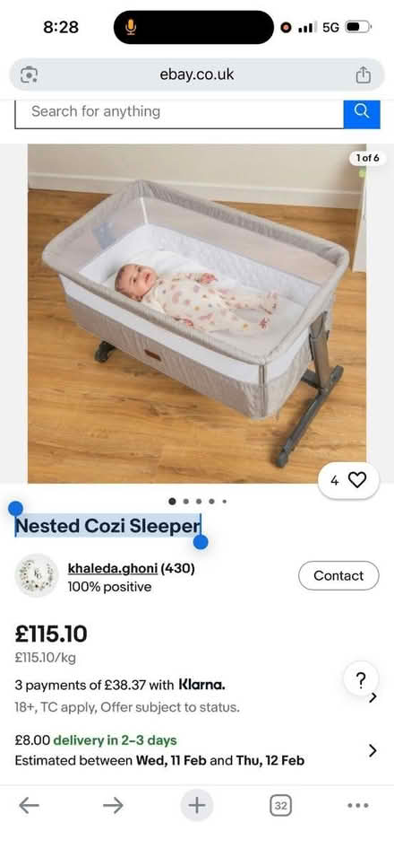 Photo of New born baby cot (Bradshaw BL2) #1