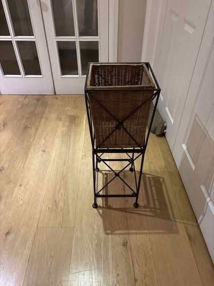 Photo of free Boho wicker & iron plant stand (Southfields SW19) #1