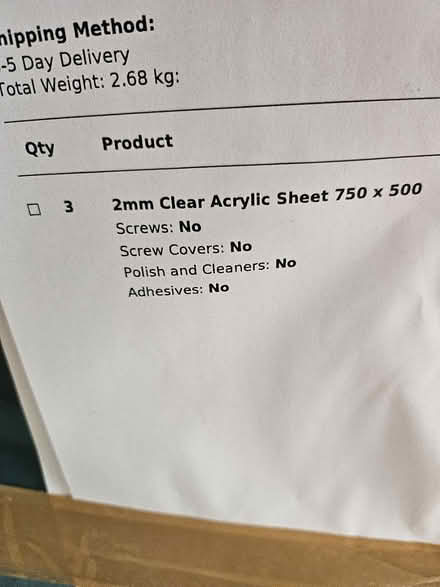 Photo of free Clear Acrylic Sheet (Northfield B31) #2