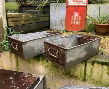 Photo of free x2 old galvenised planters (Hastings TN35) #1