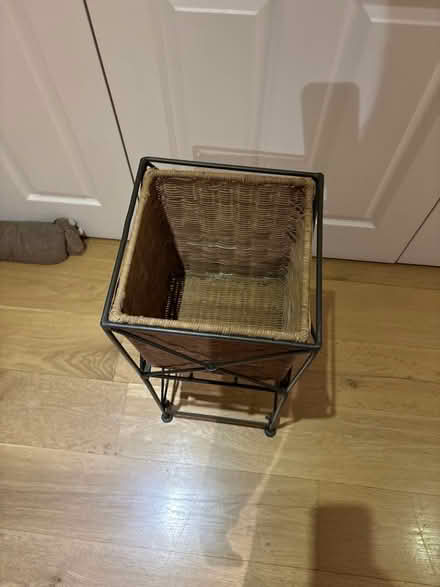 Photo of free Boho wicker & iron plant stand (Southfields SW19) #2