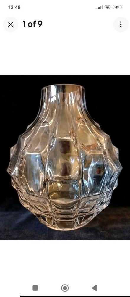 Photo of free Heavy glass vase, modernist (Buxworth SK23) #1