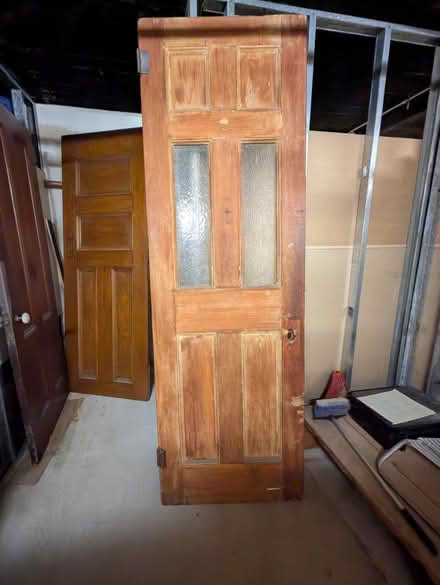 Photo of free Old wooden doors (one w/glass) (Somerville (Brickbottom)) #4