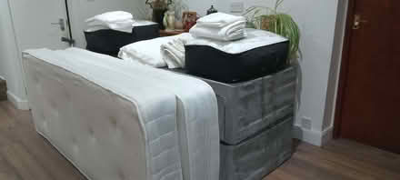 Photo of free Two hardly used 30 inch divans with mattresses, duvets, etc. (AB15) #2