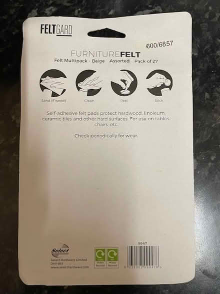 Photo of free Furniture Felt / Floor Protectors (Cambridge CB4) #2