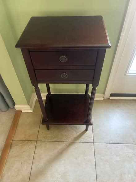 Photo of free Dark wood accent table (Damascus,MD) #1