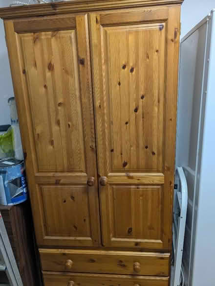Photo of free Pine wardrobe with 2 doors. (Norton LD8) #1