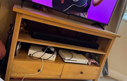 Photo of free Solid oak TV unit with storage (HR8 1LD) #1